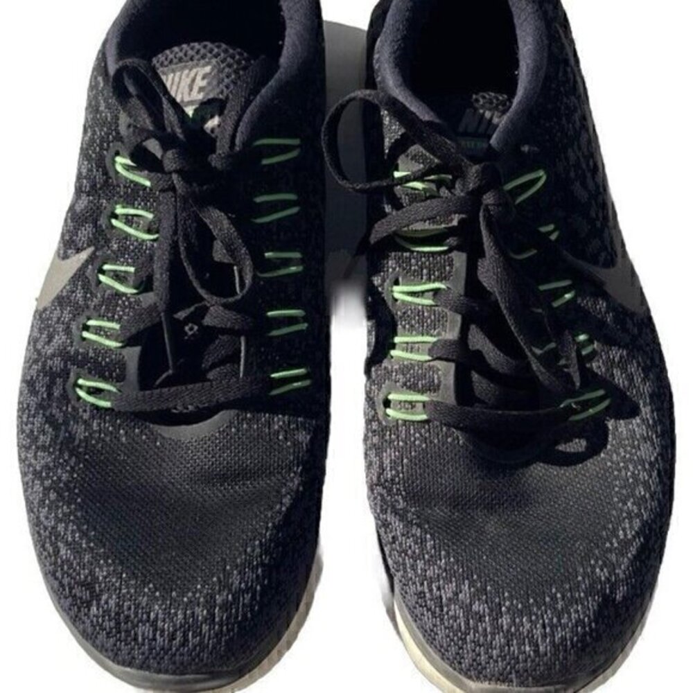Nike Free RN DISTANCE 2015 Men's Sz 8.5 Running Shoes Black Green 827115-002